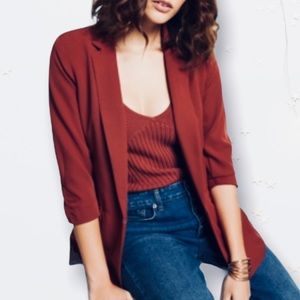 🔥 INC international concept Red stretch Blazer 3/4 sleeve size XL